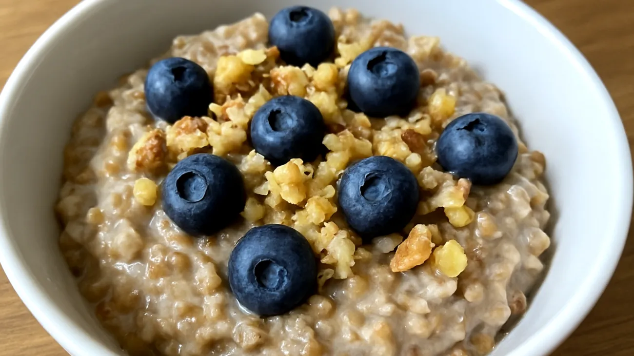 Buchweizen-Risotto mit Walnüssen und Heidelbeeren"